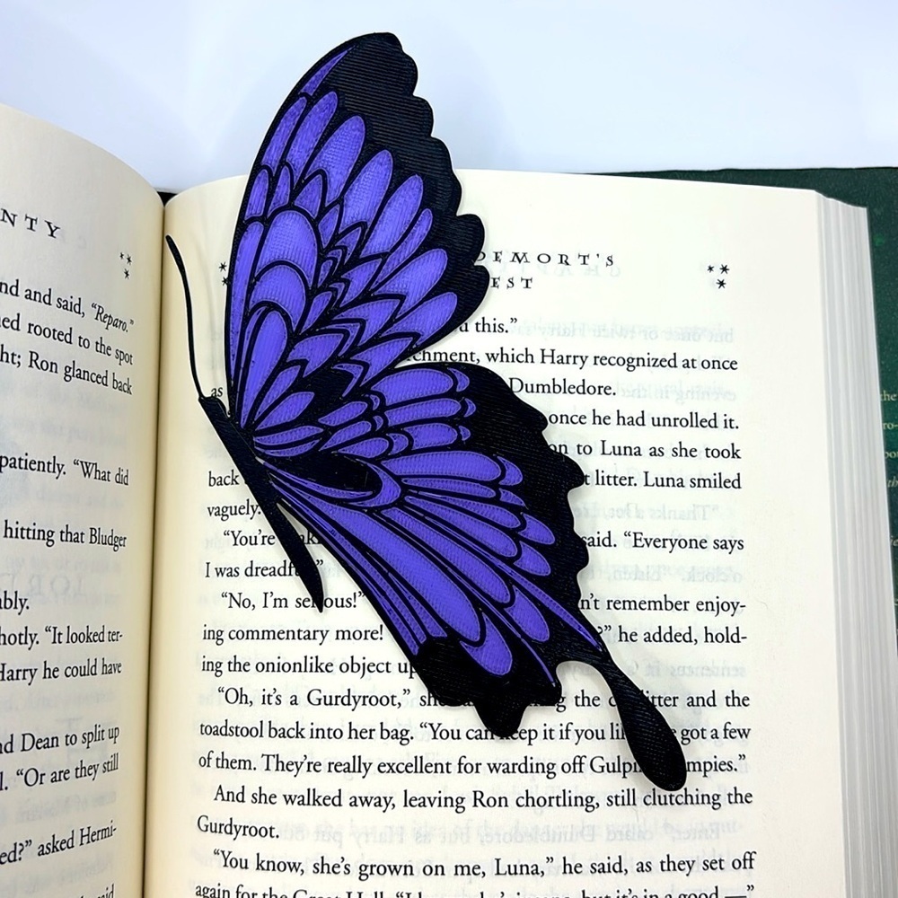 Purple and Black Butterfly Bookmark - Picture 3 of 4